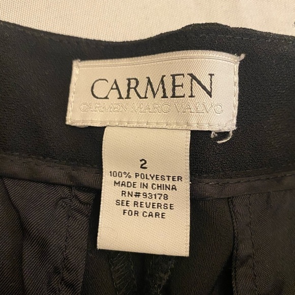 CARMEN MARC VALVO Ruffle Slacks / Pants, Size 2 - Picture 5 of 7